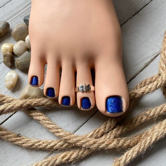 Sterling Silver Butterfly Toe Ring Midi Ring - Picture 1 of 4